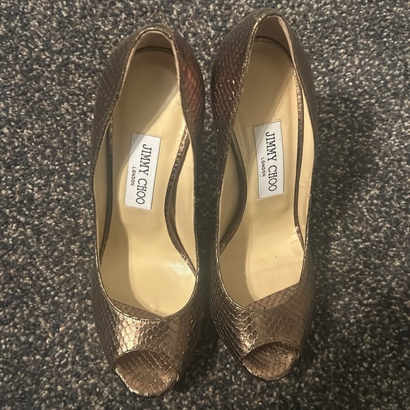 Jimmy Choo 37.5 Peep Toe pumps, Bronze - Picture 2 of 5